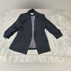 Skies Are Blue Dark Blazer with Floral Lining-Small